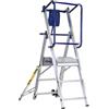 Svelt Scala Professionale a Castello Trasportabile con Piattaforma Antiscivolo e Protezione 360°, Allargatori Richiudibili, Stabilizzatori Telescopici, Rotelle di Trasporto, Certificata (3 Gradini)