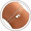 TINGN Bracciale da donna oro argento - 14 carati placcato oro oro a strati - bracciale personalizzato con lettere monogramma alfabeto - bracciale da donna gioielli regalo per donne fidanzate ragazze