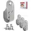 Gedotec Portabinari ovali per appendiabiti da guardaroba | 30 x 15 mm | OVA | 4 pezzi - Portabinari in metallo per appendiabiti ovali | acciaio nichelato | guardaroba