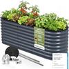 HOFGARTEN 200x60x64 cm Orto Rialzato da Esterno - Letto da Giardino 6-in-1 - Cassone per Aiuola in Acciaio Zincato con Fondo Aperto - Inossidabile & Durevole - Kit Fioriera per Terrazzo (Antracite)
