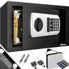 DEUBA® Cassaforte Elettronica con Combinazione 31x20x20cm LED Doppio Bullone in Acciaio Cassetta Sicurezza Nera