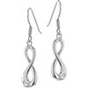 Tuscany Silver Orecchini pendenti infinito con zirconi placcati rodio in argento sterling per donna