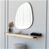 Dmora Specchio Ras 1.8x75h cm oro Forma Irregolare Materiale Struttura in Legno Nobilitato, Tipologia a Muro