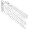 Emuca - Porta asciugamani estraibile, 3 bracci, appendi asciugamani da bagno o cucina, 440 mm, Alluminio, Bianco