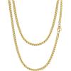 PROSTEEL Collana da Uomo catena scatola piatta 45 cm larghezza 4 mm oro acciaio inossidabile placcato oro 18K sottile grossa regalo Natale