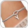 J.Fée Bracciale Donna Argento 925 Con Iniziali, Bracciale Nodo Bracciali Eternal Infinity, Bracciali Donna 26 Lniziale A-Z, Regalo Signora Regalo Amica Y