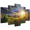 B&D XXL - Quadro Paesaggio 100x50 cm 5 Pezzi - Stampa su Tela Strutturata - Quadri Componibili Moderni Grandi Soggiorno - Pannelli Decorativi per Pareti Decorazioni da Parete c-C-0058-b-m