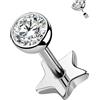 OUFER Body Piercing Titanium Lip Piercing Stud 18G/1.0MM Cartilage Piercings 5/6/8/10/12MM Flat Back Earrings Helix Labret Conch Tragus Medusa Stud Bars