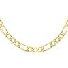 CARISSIMA Collana unisex in oro giallo 9 ct con catena Figaro forata da 5,6 mm e taglio diamante, 61 cm