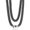 PROSTEEL Collana Uomo a Catena Cubana Barbazzale Grande Grossa Robusta Maschile, Larga14 mm, Lunghezza 45 cm, Acciaio Inossidabile, Cool Swag, Collana Nera Nero (con Confezione)