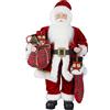 Uten Babbo Natale Grande Statua in Piedi, 61cm/24 Pollici Figura Realistica di Babbo Natale con Sacchetto Regalo, Decorato a Mano e Perfetto Come Decorazione Natalizia