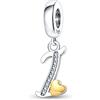 TINSLO Bead Charm Ciondolo Argento Sterling 925 Lettere con Cubic Zirconia Pendenti per Pandora Braccialetti, Compatibile con Braccialetti e Collane europei