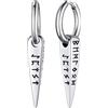 FaithHeart FaithHeat Rune Vichinghe Orecchini Uomo Argento Geometrico Cono Struttura Smontabile Indossarla su un Lato o su Entrambi Orecchini a Cerchio Impermeabile e Non Sbiadisce
