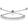 ZAVANA Bracciale Argento Regolabile da Donna e Ragazza, con Zirconi Cubici, Bracciali da Donna con Pietre con Chiusura Regolabile con Perline, Braccialetti Sottili con Pietre Bianche