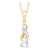 CARISSIMA Ciondolo incrociato con diamante e acquamarina da donna in oro giallo 9 ct su collana curb, 46 cm