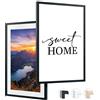 edihome, Cornice A3, (2 unità), 29,7 x 42, Legno, Portafoto, Laminato Acrilico, per Diploma Universitario, da Parete, Poster, Cornici, per Quadri (Nero, 2 unità)