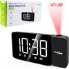 Green Blue GreenBlue GB172 Radio Sveglia Digitale con Proiettore Orario, Grande Display LED, Radio FM, Alimentazione USB, Snooze, 12/24 Ore, Nero
