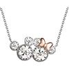 Disney Mickey and Minnie Mouse Silver Plated Crystal Necklace, Official License