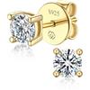MomentWish Moissanite Orecchini Oro 18K, 0,6 Carato/4mm Orecchino Punto Luce Donna Uomo Brillanti Diamanti Anallergici Regalo-4 Prong