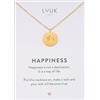 LUUK LIFESTYLE Collana con ciondolo cicogna e acciaio inossidabile (50cm), con carta HAPPINESS, gioielli semplice, portafortuna, idea regali donna, lei, compleanno, oro