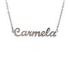 10:10 Collana Donna Nome Personalizzato In Acciaio Inox Anallergico, Gioiello Donna Nome Finitura Lucida, Catena Sottile Regolabile Realizzato in Italia (Carmela)
