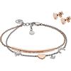 Emporio Armani Set Da Donna, Dimensione Borchia: 8X7X2mm, Lunghezza Bracciale: 160mm + 20mm, Dimensione Barra: 40X3X2mm, Dimensione Stella: 8X8X2mm, Oro Rosa E Argento, EG3417221