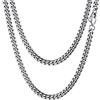 PROSTEEL Collana Uomo a Catena Cubana Grande Robusta, Larghezza 6 mm, Lunghezza 65 cm, Acciaio Inossidabile, Hip Hop Punk Rap, Argento, Regalo Ottimo (con Confezione)