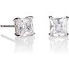 Namana Orecchini Quadrati da Uomo e Ragazzo, Semplici Orecchini Argento con Solitario Quadrato in Zirconia Cubica da 6 mm, Gioielli per Lui, Regalo per Lui