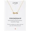LUUK LIFESTYLE Collana Oro Infinito Ciondolo Donna (50cm c.) in Acciaio Inossidabile e dedica FRIENDSHIP, d'amicizia Regali per Lei, Moglie, Madre, Impermeabile, Gioiello Moda