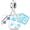 TINSLO Ciondolo Argento Sterling 925 con Cubic Zirconia Pendenti per Pandora Braccialetti, Compatibile con Braccialetti e Collane europei, perfetto Regali per Moglie e Ragazze