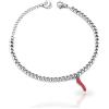 inSCINTILLE Corni Bracciale Donna Acciaio Inossidabile con Corno Peperoncino Portafortuna, Braccialetto Uomo Sfere in Acciaio Inossidabile (Rosso, Acciaio)