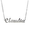10:10 Collana Donna Nome Personalizzato In Acciaio Inox Anallergico, Gioiello Donna Nome Finitura Lucida, Catena Sottile Regolabile Realizzato in Italia (Claudia)