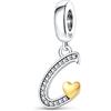 TINSLO Bead Charm Ciondolo Argento Sterling 925 Lettere con Cubic Zirconia Pendenti per Pandora Braccialetti, Compatibile con Braccialetti e Collane europei