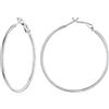 PROSTEEL Orecchini Cerchio Donna Grandi Sottili Semplici, Acciaio Inossidabile, Diametro 50 mm, Argento 1 Paio(Confezione Regalo)