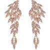 Clearine Art Deco Ala d'angelo Foglia Cluster Statement Orecchini pendente Chandelier Long Goccia Regalo per Donne Rosa Oro-fondo