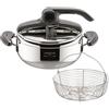 Lagostina Leggera, Pentola a Pressione 3,5 L in Acciaio Inox, Maniglie a Clip e Cestello Incluso, con Tecnologia Lagoeasy'up® e Fondo Irradial, Compatibile con Induzione
