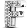 TINSLO Bead Charm Ciondolo Argento Sterling 925 Lettere con Cubic Zirconia Pendenti per Pandora Braccialetti, Compatibile con Braccialetti e Collane europei