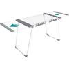 SONGMICS Stendibiancheria Pieghevole, Stendino da Terra, Ali Estensibili, Superficie di Asciugatura 22 m, con Porta Calzini, Bianco Perla e Grigio Tortora LLR522WK01