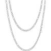 PROSTEEL Collana catena figaro 70 cm larghezza 4 mm argento acciaio inossidabile confezione regalo