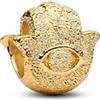 PANDORA Moments 764042C00 - Ciondolo a forma di mano in argento Sterling placcato oro 14 carati, compatibile Moments