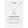 LUUK LIFESTYLE Collana con Ciondolo Mappamondo Donna in Acciaio Inossidabile e Carta regalo FRIENDSHIP, Regali per Lei, Donna, Moglie, Madre, Impermeabile, Gioiello Moda, Argento (50cm c.)