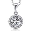 MomentWish Punto luce collana, 1 Carato Moissanite Diamanti Ciondolo Collana donna Argento 925 con Certificato Gra Gioielli Regalo per Donne Mama