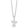 MIORE Collana Angelo Donna con Zircone in Argento Sterling 925, Ciondolo Angelo con Catena dal design Classico, anallergico. Ciondolo con Catenina Grumetta Lunga Cm 45.
