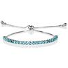 ZAVANA Bracciale Argento Regolabile da Donna e Ragazza, con Zirconi Cubici Azzurre, Bracciali da Donna con Pietre con Chiusura Regolabile con Perline, Braccialetti Sottili con Pietre Blu