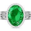 Linawe Anello con smeraldo con pietra verde, anelli in moissanite, anello in argento regolabile, elegante anello da dito da donna, gioielli alla moda con pietre preziose con diamanti, oro bianco