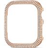Swarovski Sparkling Cover Compatibile con Apple Watch, con CristalliSwarovski e Montatura in Lega di Zinco, Tono Oro Rosa
