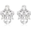 EVER FAITH Orecchini a perno in cristallo di strass Art Deco per banchetti e balli con goccia luccicanti marchese da donna con zaffiro, 2,6 cm x 2 cm, Cristallo