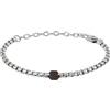 Breil, Collezione Kaleido, Bracciale Uomo in Acciaio Colorato, con Piccolo Esagono in Acciaio Satinato IP Gun e Pratica Chiusura a Moschettone, Lunghezza Regolabile da 17 a 22 cm, Silver e IP Gun