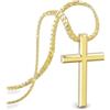 SERASAR Collana da Uomo con Ciondolo Croce Gioielli in Oro Catena Placcata Idea Regalo per Compleanno Festa del Papà Punk Rock san Valentino