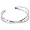 SINGULARU - Bracciale Incrociato. Bracciale Rigido in Acciaio. Doppio Filo Incrociato. Gioielli da Donna